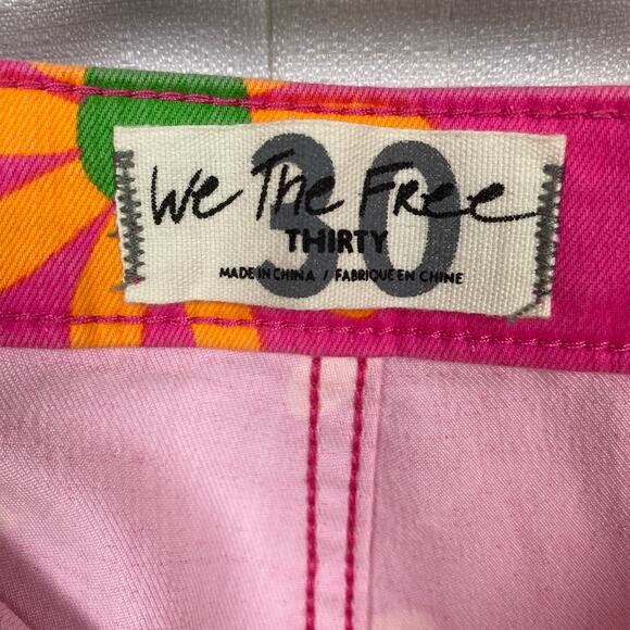 Free People Pink Floral Youthquake Wide Leg Crop Pants Sz.30 NWT - Picture 10 of 16